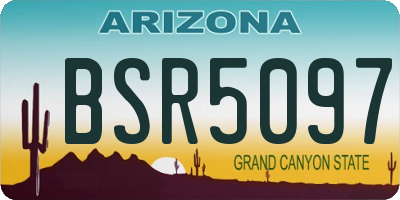 AZ license plate BSR5097