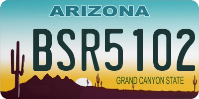 AZ license plate BSR5102