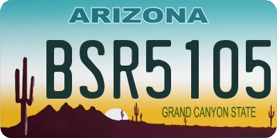 AZ license plate BSR5105