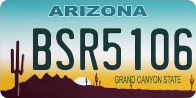 AZ license plate BSR5106