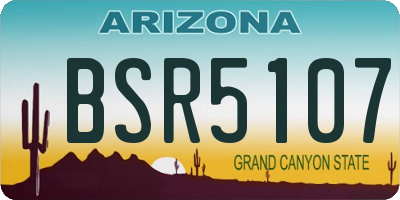 AZ license plate BSR5107