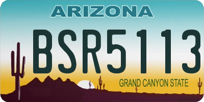 AZ license plate BSR5113