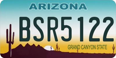 AZ license plate BSR5122