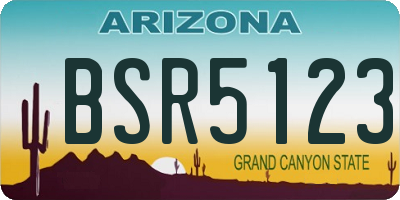 AZ license plate BSR5123