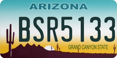 AZ license plate BSR5133