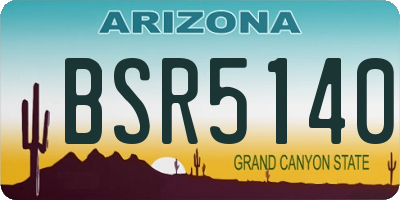 AZ license plate BSR5140