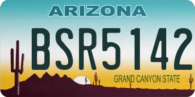 AZ license plate BSR5142