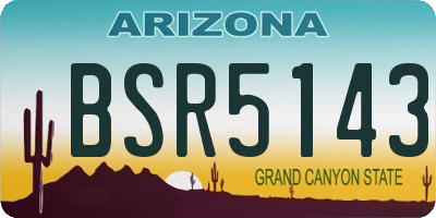 AZ license plate BSR5143