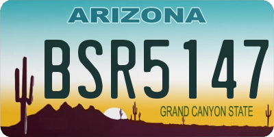 AZ license plate BSR5147