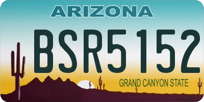 AZ license plate BSR5152