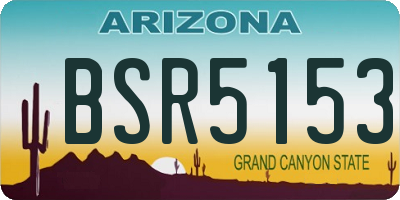 AZ license plate BSR5153