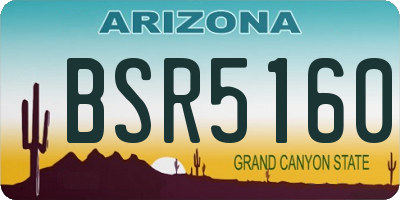 AZ license plate BSR5160