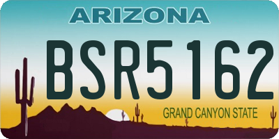 AZ license plate BSR5162