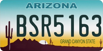 AZ license plate BSR5163