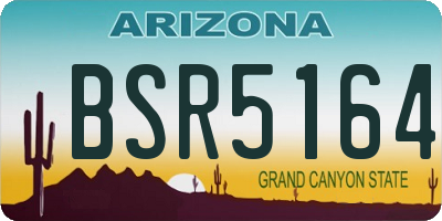 AZ license plate BSR5164