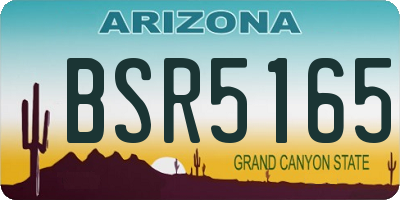 AZ license plate BSR5165