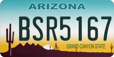 AZ license plate BSR5167