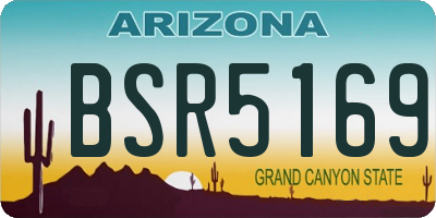 AZ license plate BSR5169