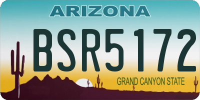 AZ license plate BSR5172