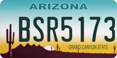 AZ license plate BSR5173