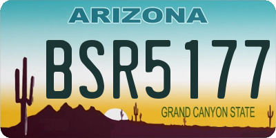 AZ license plate BSR5177