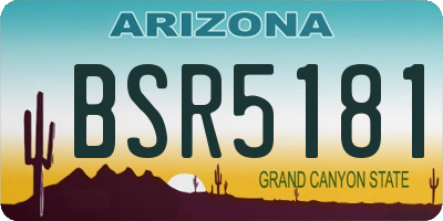 AZ license plate BSR5181