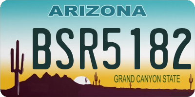 AZ license plate BSR5182