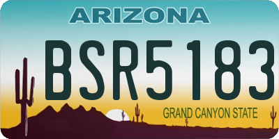 AZ license plate BSR5183