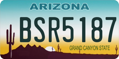 AZ license plate BSR5187