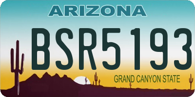 AZ license plate BSR5193