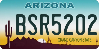 AZ license plate BSR5202