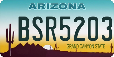 AZ license plate BSR5203