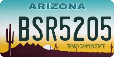 AZ license plate BSR5205