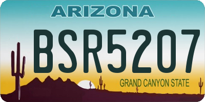 AZ license plate BSR5207