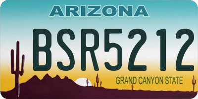 AZ license plate BSR5212