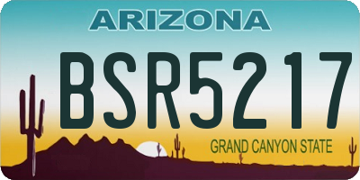 AZ license plate BSR5217