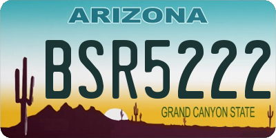 AZ license plate BSR5222