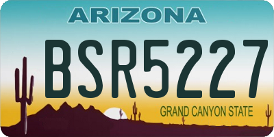 AZ license plate BSR5227