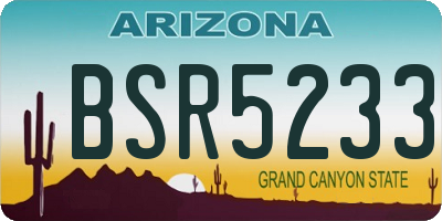 AZ license plate BSR5233