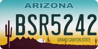 AZ license plate BSR5242