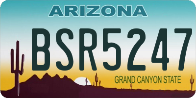 AZ license plate BSR5247