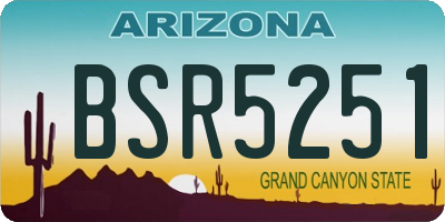 AZ license plate BSR5251