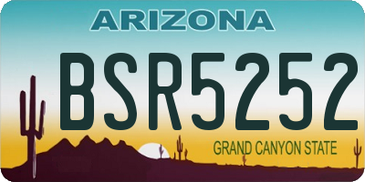 AZ license plate BSR5252