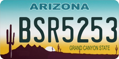 AZ license plate BSR5253