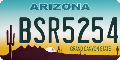 AZ license plate BSR5254