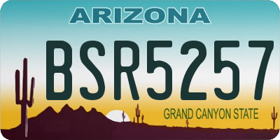 AZ license plate BSR5257