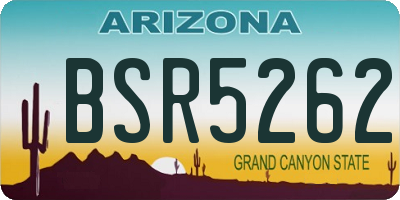 AZ license plate BSR5262