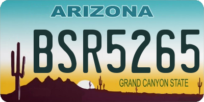 AZ license plate BSR5265