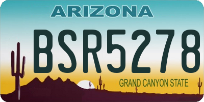 AZ license plate BSR5278