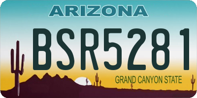 AZ license plate BSR5281